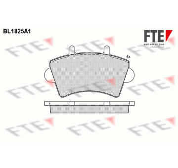 Sada brzdových destiček, kotoučová brzda FTE 9010403