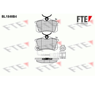 Sada brzdových destiček, kotoučová brzda FTE 9010427