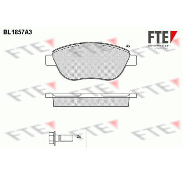 Sada brzdových destiček, kotoučová brzda FTE BL1857A3