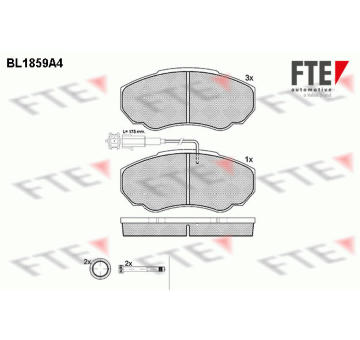 Sada brzdových destiček, kotoučová brzda FTE 9010437