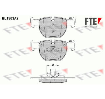 Sada brzdových destiček, kotoučová brzda FTE 9010443