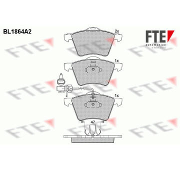 Sada brzdových destiček, kotoučová brzda FTE 9010444