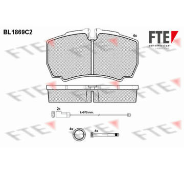 Sada brzdových destiček, kotoučová brzda FTE 9010449