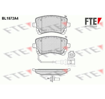 Sada brzdových destiček, kotoučová brzda FTE 9010453