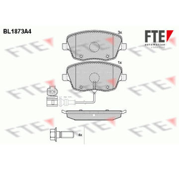 Sada brzdových destiček, kotoučová brzda FTE 9010455