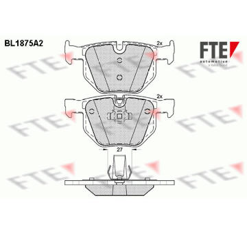Sada brzdových destiček, kotoučová brzda FTE BL1875A2