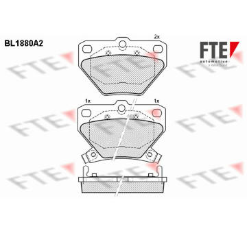 Sada brzdových destiček, kotoučová brzda FTE 9010465