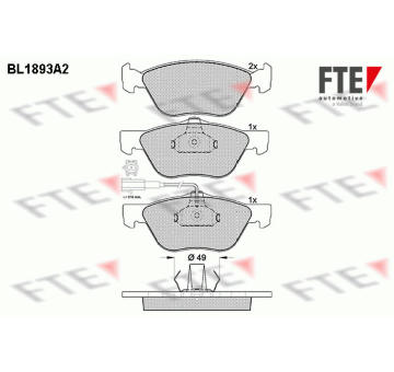 Sada brzdových destiček, kotoučová brzda FTE 9010480