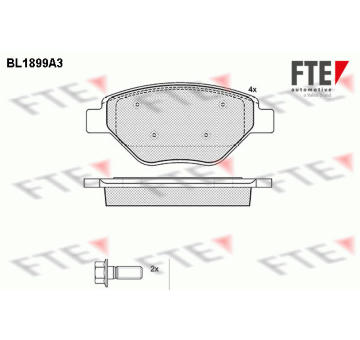 Sada brzdových destiček, kotoučová brzda FTE 9010486