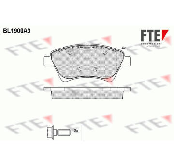 Sada brzdových destiček, kotoučová brzda FTE 9010488