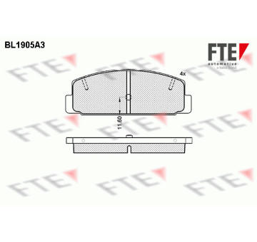 Sada brzdových destiček, kotoučová brzda FTE 9010494