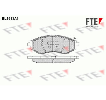Sada brzdových destiček, kotoučová brzda FTE 9010502