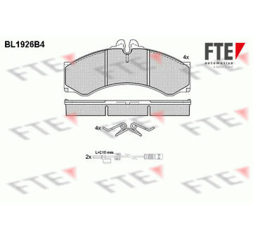 Sada brzdových destiček, kotoučová brzda FTE 9010513
