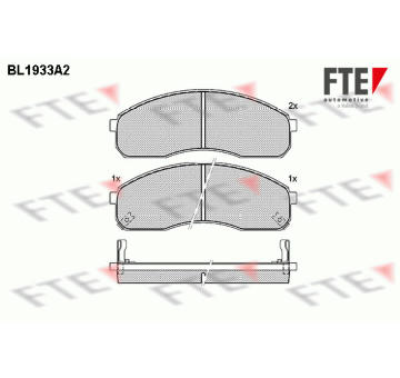 Sada brzdových destiček, kotoučová brzda FTE 9010523