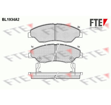 Sada brzdových destiček, kotoučová brzda FTE 9010524