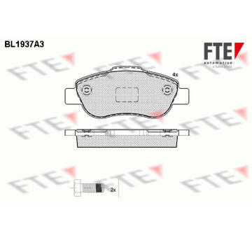 Sada brzdových destiček, kotoučová brzda FTE 9010526