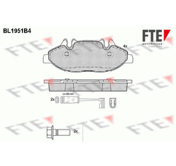 Sada brzdových destiček, kotoučová brzda FTE 9010537