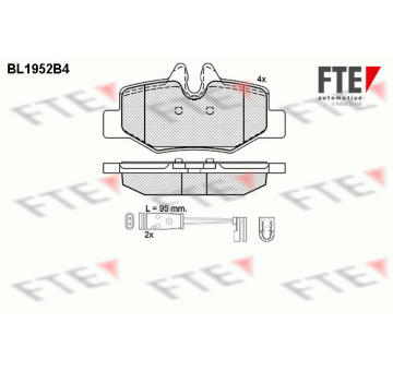 Sada brzdových destiček, kotoučová brzda FTE BL1952B4