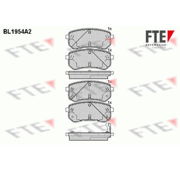 Sada brzdových destiček, kotoučová brzda FTE BL1954A2