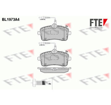 Sada brzdových destiček, kotoučová brzda FTE 9010559