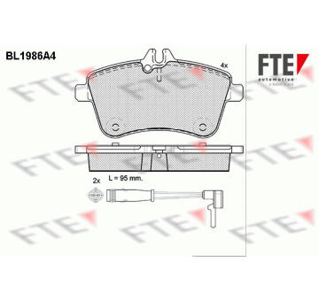 Sada brzdových destiček, kotoučová brzda FTE 9010575