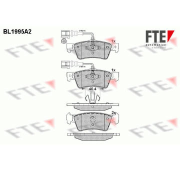 Sada brzdových destiček, kotoučová brzda FTE 9010583