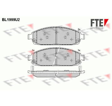 Sada brzdových destiček, kotoučová brzda FTE 9010585