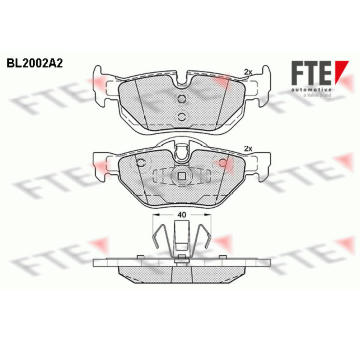 Sada brzdových destiček, kotoučová brzda FTE 9010588