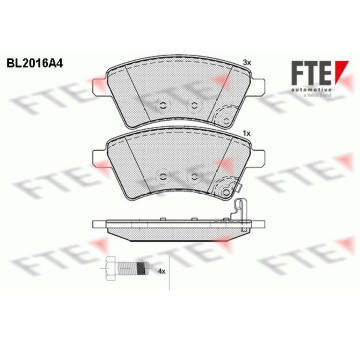 Sada brzdových destiček, kotoučová brzda FTE 9010602