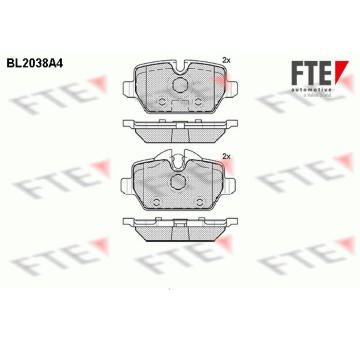 Sada brzdových destiček, kotoučová brzda FTE 9010623