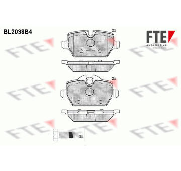 Sada brzdových destiček, kotoučová brzda FTE 9010624