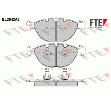Sada brzdových destiček, kotoučová brzda FTE 9011058