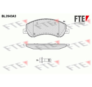 Sada brzdových destiček, kotoučová brzda FTE 9010628