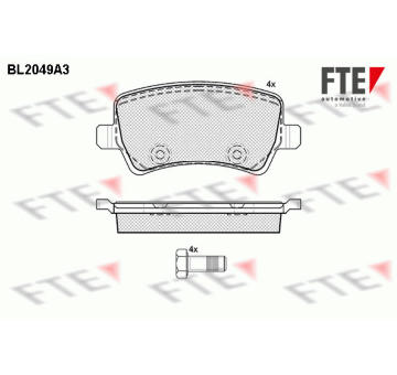 Sada brzdových destiček, kotoučová brzda FTE 9010635