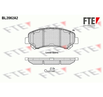 Sada brzdových destiček, kotoučová brzda FTE BL2062A2