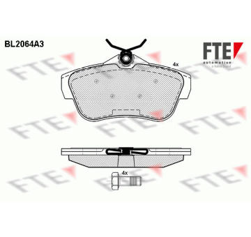 Sada brzdových destiček, kotoučová brzda FTE 9010647