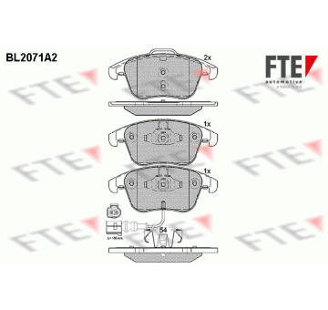 Sada brzdových destiček, kotoučová brzda FTE 9010655