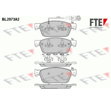 Sada brzdových destiček, kotoučová brzda FTE 9010657