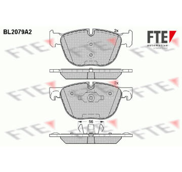 Sada brzdových destiček, kotoučová brzda FTE 9010663