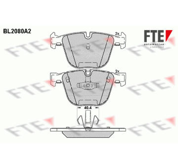 Sada brzdových destiček, kotoučová brzda FTE 9010664