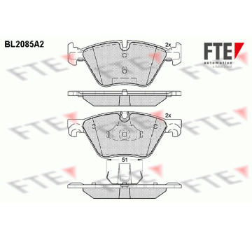Sada brzdových destiček, kotoučová brzda FTE 9010669