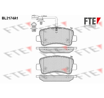 Sada brzdových destiček, kotoučová brzda FTE 9010692