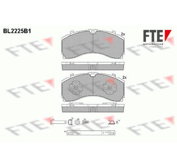 Sada brzdových destiček, kotoučová brzda FTE 9500010