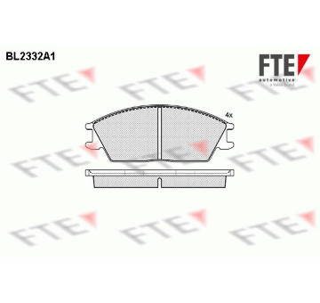 Sada brzdových destiček, kotoučová brzda FTE BL2332A1