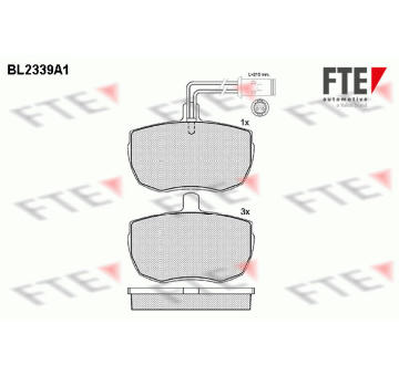 Sada brzdových destiček, kotoučová brzda FTE 9010704