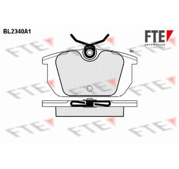 Sada brzdových destiček, kotoučová brzda FTE 9010705