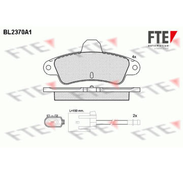 Sada brzdových destiček, kotoučová brzda FTE 9010713