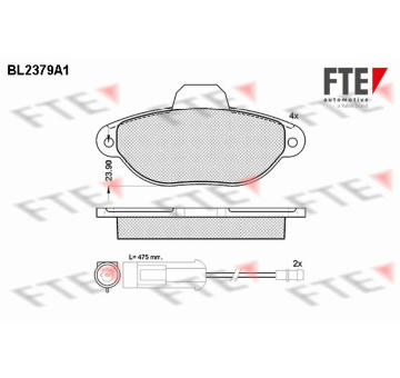 Sada brzdových destiček, kotoučová brzda FTE 9010715