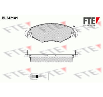 Sada brzdových destiček, kotoučová brzda FTE 9010725