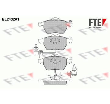 Sada brzdových destiček, kotoučová brzda FTE 9010732